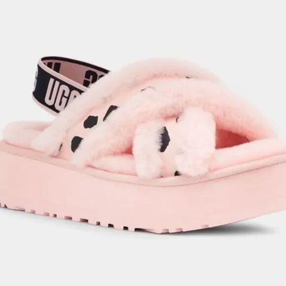 UGG Disco Cross Slide Animalia pink scallop size 9 - Picture 3 of 11